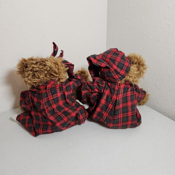 ABC Distributing 18” Plush Teddy Bears Red Plaid Pj's Bunny Slippers Pajamas - Picture 2 of 7